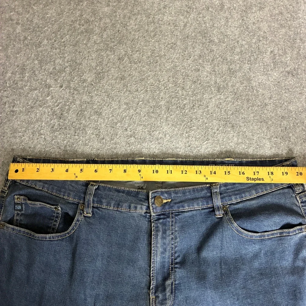 Scott Barber Mens 40x29 Straight Fit Jeans Indigo Blue Dark Wash Denim Pants